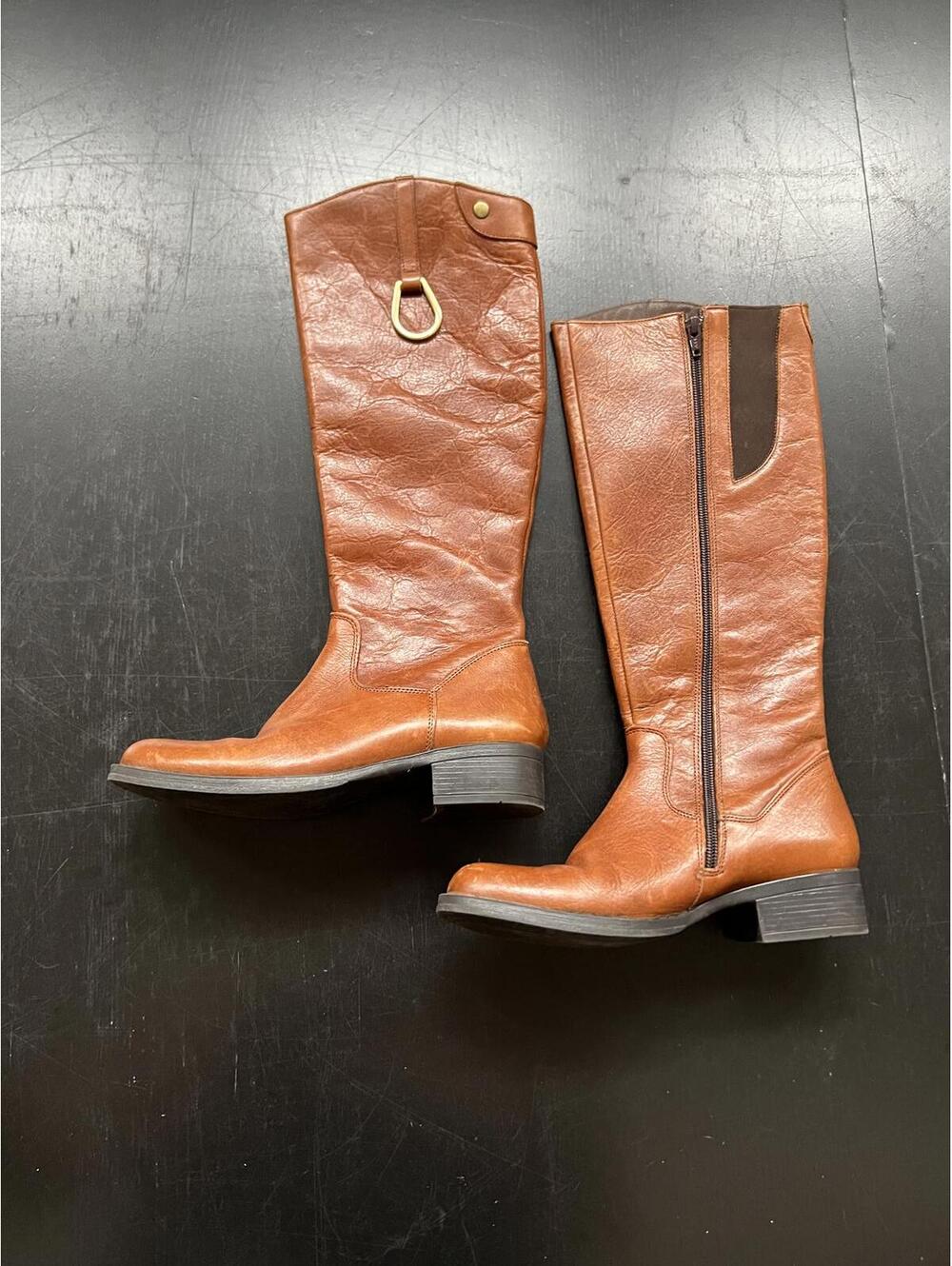 LYARD Women's Knee High‎ Boots Genuine Leather Brown Zip Size 5